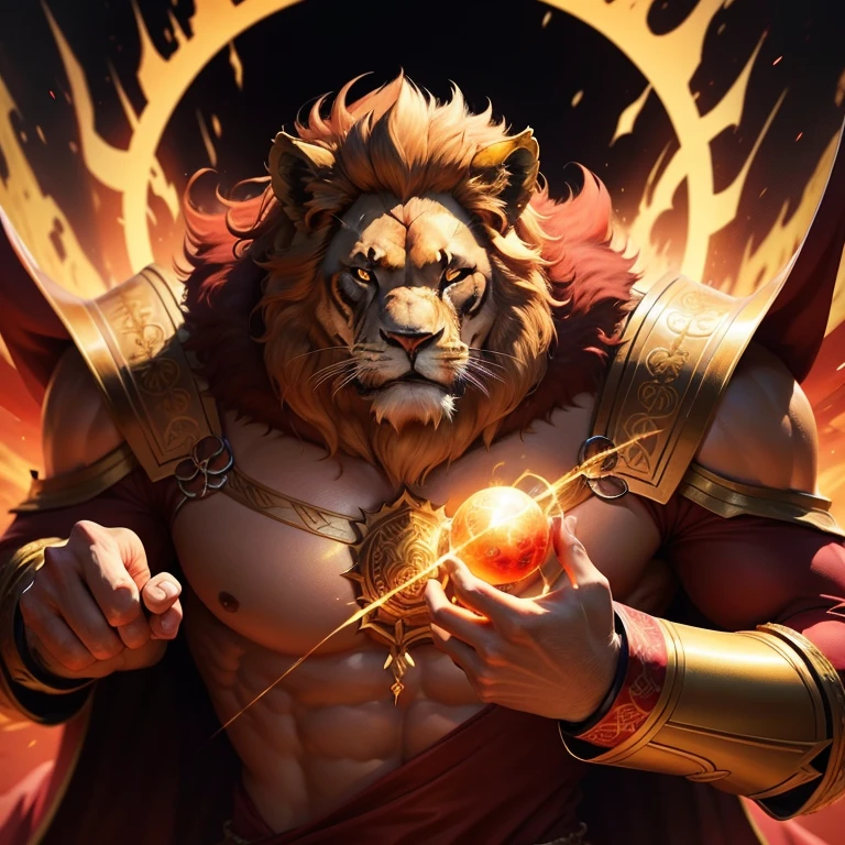 Golden Lion、King&#39;s Roar、Intimidating、red aura