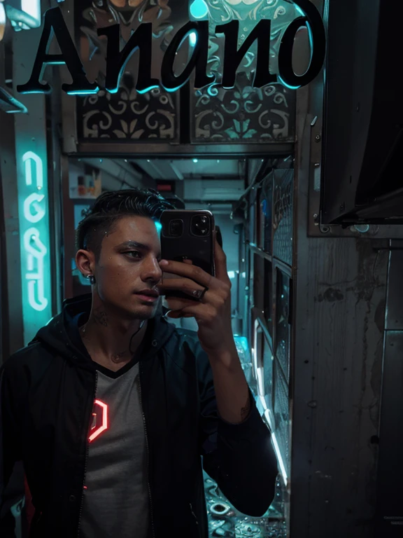 (bests quality,ultra-realistic,highres,masterpiece:1.2),cyberpunk style,change background,ultra-detailed,handsome boy with cat on shoulder,neon lights,gritty urban setting,detailed facial features,piercing eyes,trendy hairstyle,cybernetic enhancements, futuristic clothing,cityscape,technological elements,hi-tech gadgets,smoke and fog effects,nighttime atmosphere,vibrant colors,sharp focus,professional,portraits,moody,edgy,cool ambiance