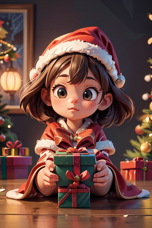 Christmas gift, playful, cute, enhance, intricate, (masterpiece, Representative work, official art, Professional, unity 8k wallpaper:1.3)