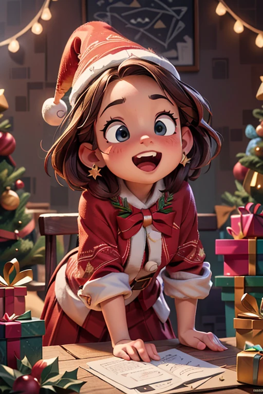 Christmas gift, Grimacing, playful, enhance, intricate, (masterpiece, Representative work, official art, Professional, unity 8k wallpaper:1.3)