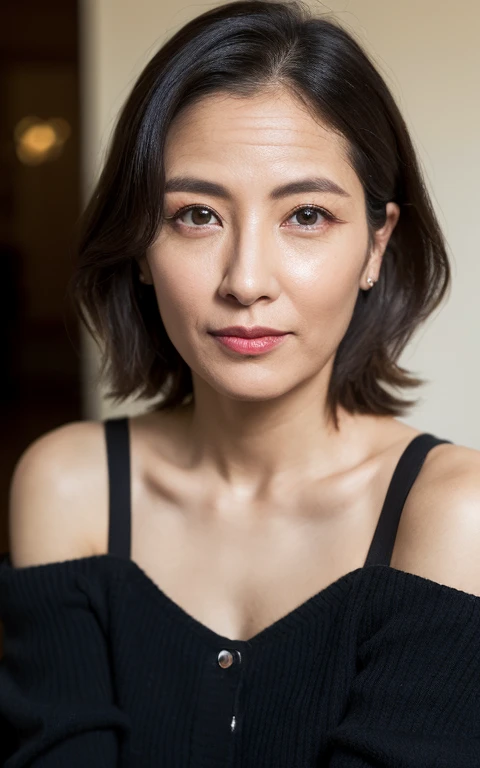 Best Quality, hight resolution, Hires, Skin definition, Detailed skin, Detailed eyes, Detailed face, 4K, 日本人A MILF, ((独奏)), (((55 years old))), (Wrinkles at the corners of the eyes:1.6), (nasolabial folds:1.3), A MILF, glamor, A sexy, Chromo-white skin, ((Wavy Longhair)), Looking at Viewer,(((my skin is old))), ((muscles are old)), (((A slender))), ((Saggy udder)), (Saggy buttocks), ((Japanese Models)), 4K, (photoRealistic:1.5), Realistic, nffsw, Beautiful, Bimbo, Perfect makeup, small diamond necklace, piercings, ((Brown coat, White off-shoulder, Houndstooth plaid pleated skirt, Black long boots )), ssmile, Public places,