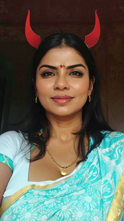 a woman in a sari posing for a picture, goddess, perfect figure, big cheeks, swooping breasts, traditional beauty, jaw-dropping beauty, big boobs deep cleavage sexy navel