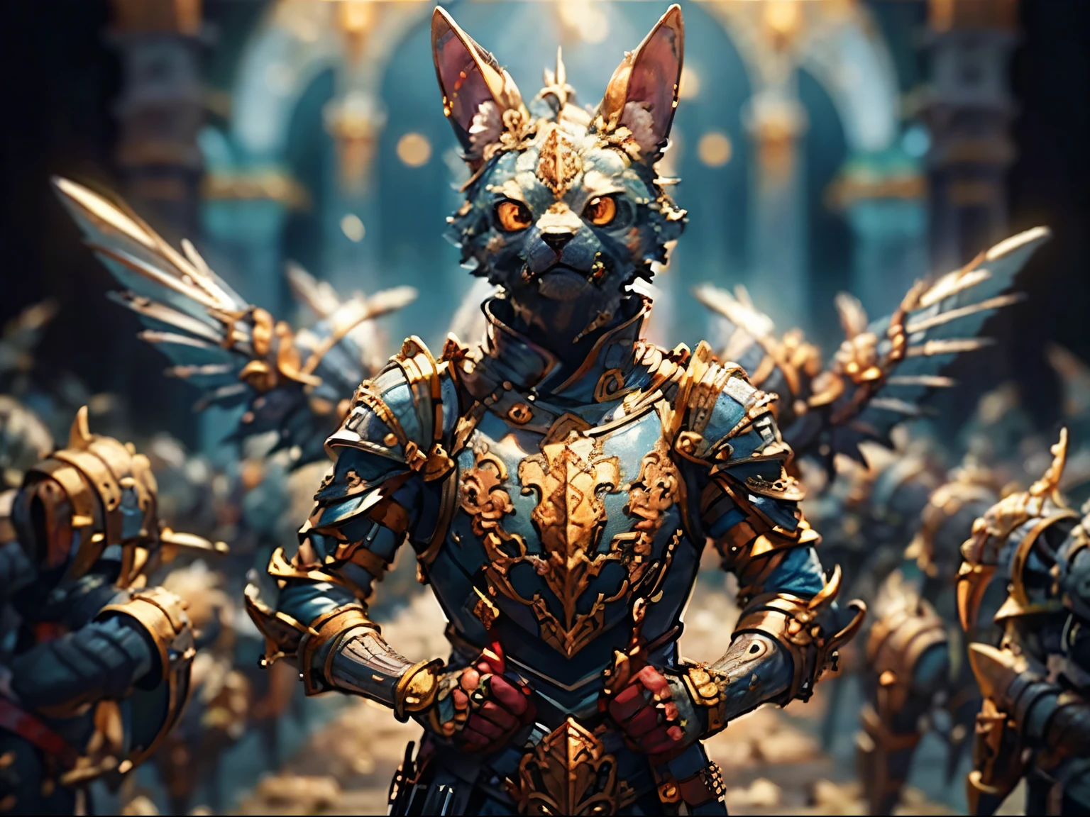 Game character standing drawing design,gnoll,cunning,With a knife,Fighting posture,(full bodyesbian:1.4),solid color backdrop,clean backdrop,depth of fields,high light,Real light,Ray traching,OC renderer,UE5 renderer,Hyper-realistic,best qualtiy,8K,Works of masters,super-fine,Detailed pubic hair,Correct anatomy,