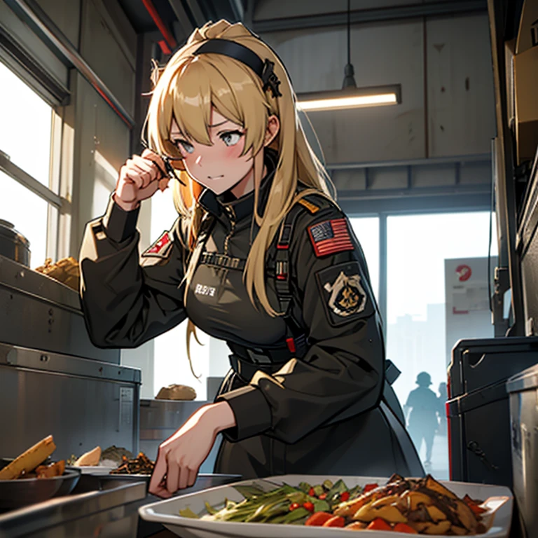 Anime girl eating, canning、Field food、Combat ration、girls frontline style, from girls frontline, Fine details. girls' frontline, girls' frontline, girls frontline cg, infantry girl, Women's Last Tour, soldier girl, M4 Sopmod II Girls Frontline, anime maid ss military, girls frontline universe, Mechanized soldier girl, Majora、lieutenant colonel、Girls Moon、Start of battle！