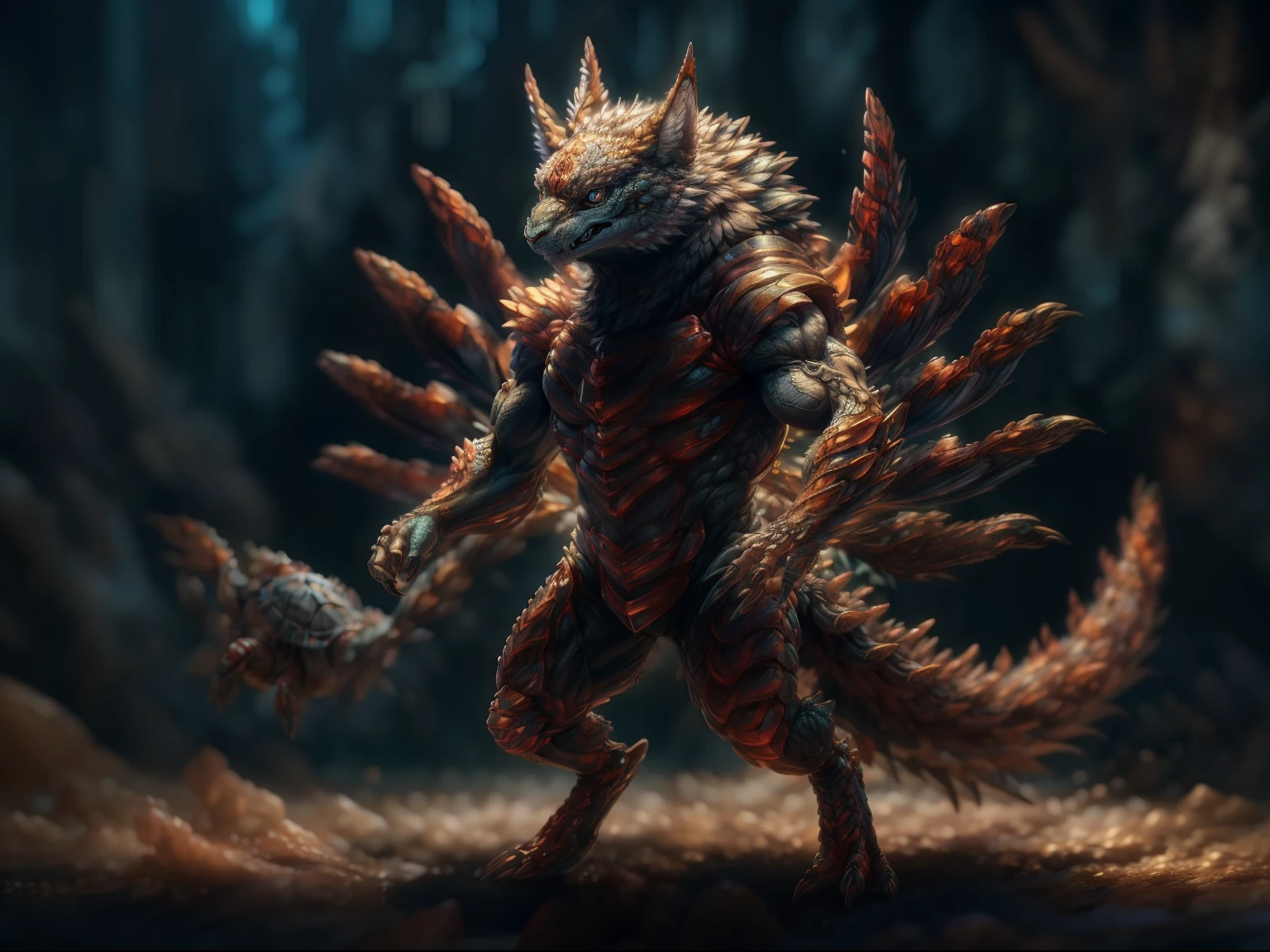((full body)), highly detailed fantasy art，1animal（gray wolf）anthropomorphic turtle、Full body standing painting，Ultra-burly body，highly details eye，pretty eyes，Detailed beautiful face，The body of the animal、furred、musculature、Intricate openwork pattern armor，Thick wild haintasy setting，Full body standing painting，dynamicposes，white backgrounid，2D character concept，character art，Character portrait，tmasterpiece，best qualtiy，Best resolution，Strong visual impact，8K