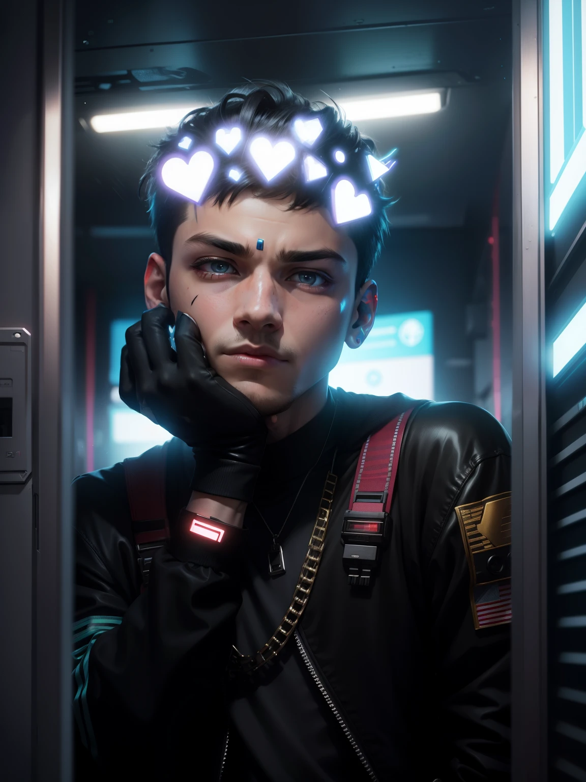 Change background, cyberpunk cute boy, Realestic face, 8k, ultra realestic