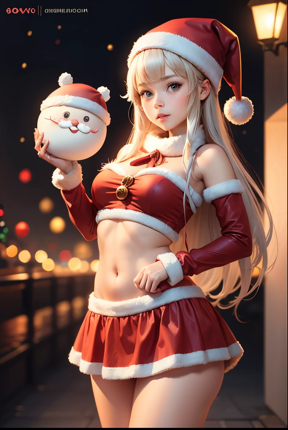 cute girl, santa claus,