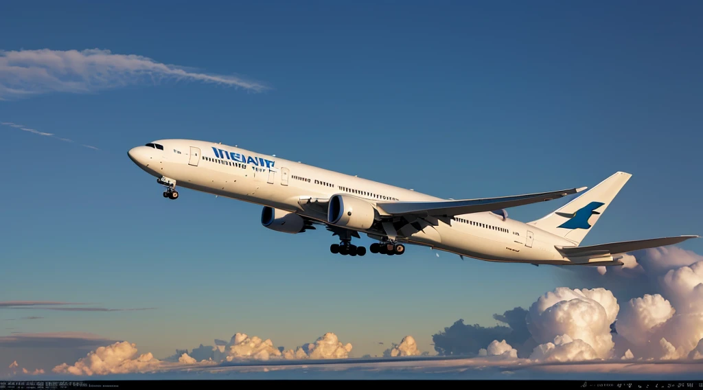 Jet airliner、BOEING777-300、(((top-quality, masterpiece))), (((ighly detailed)))