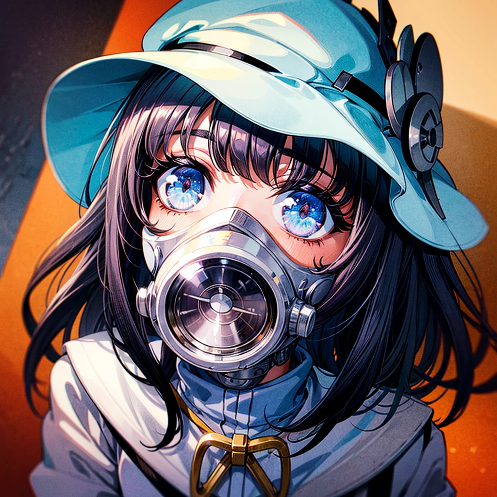 (((masterpiece)))、(((top-quality)))、((highly detailed unity 8kwall-paper))、(Illustration of one woman)、30-years old、(Viceroy)、Black hair bob cut、((Face covering gas mask))、Gray eyes、((Sanpaku eyes))、((Tall))、((huge tit))、((Military uniforms))、((Military Cap))、((Military coat))、(white clothes)、(White pants)、(White cap)、trench coat、((Inside the spaceship))