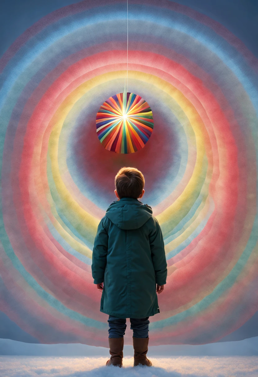 boy with Christmas gift, (by Gabriel Dawe), intricate, (masterpiece, Representative work, official art, Professional, unity 8k wallpaper:1.3)