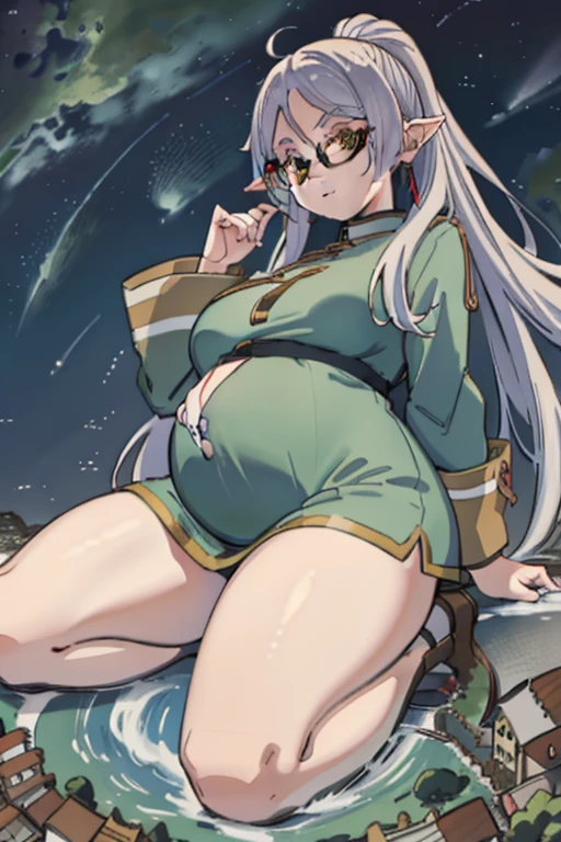 mononobe no futo, One Girl, Long sleeve, Sleeves edged with ribbon, Gray Hair, blue eyes, 
Underbust,  Small breasts, Spread your legs,Butt,Thighs,Plump，milk,Underarm,Underbust，vapor，Micro Bikini，Low Angle,smile，Spread your legs，