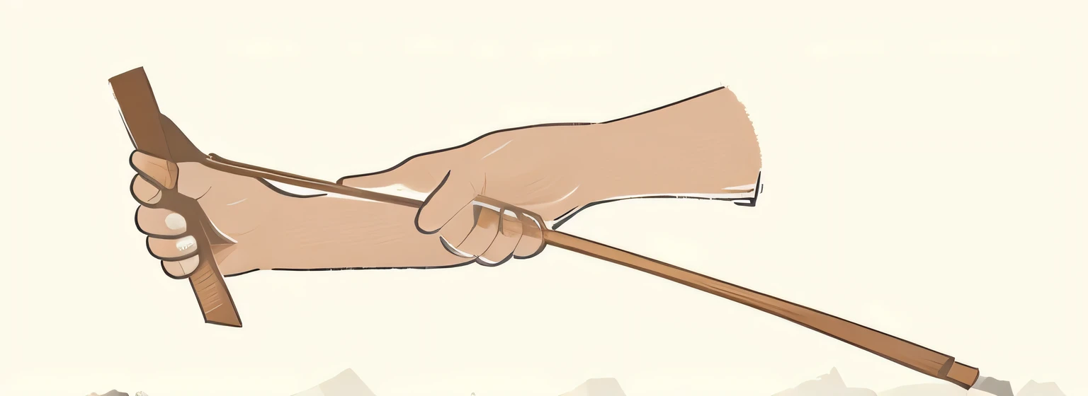 of a guy'Hands holding pickaxe,Digging out mineral raw materials from a pile of ore,Image focuses on hand movements.screen vectorization