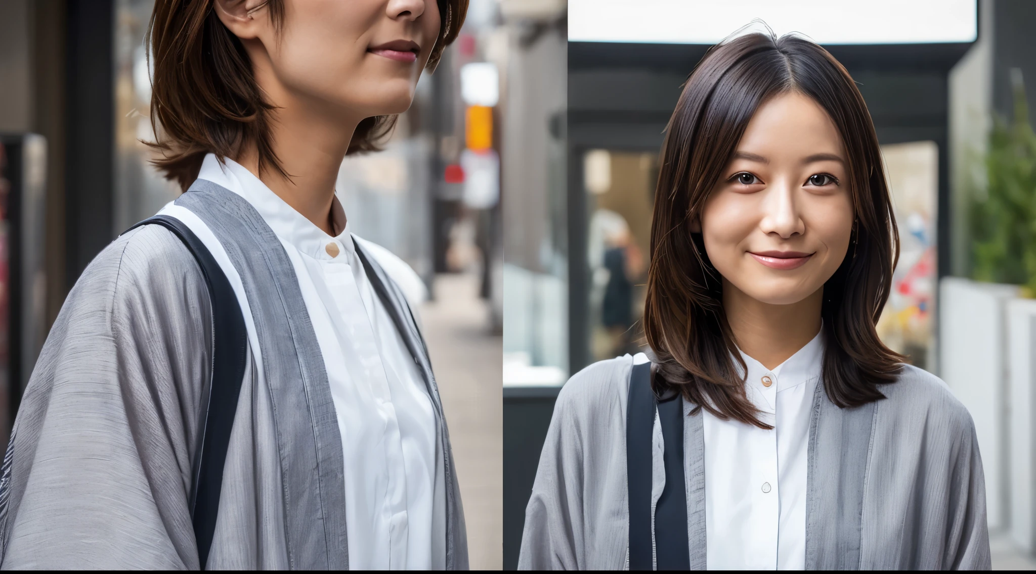 Ultra-Realistic capture, Highly detailed, High resolution 16k close-up of human skin. Skin texture must be nural, Please provide sufficient details so we can identify you. Skin should Look healthy, In a uniform tone. Use natural light and color,1gil,25age、Japanese,Kimono、The city of Tokyo、Raise、Looking at the camera、Shotcut、mix4, 20d, Solo, Short_haar, Shirt, high_heels,full_Body, Look_で_viewer, (8K, Raw photography, of the highest quality, masutepiece:1.2), (Realistic, photoRealistic:1.37), Professional Lighting, Photon mapping, Radio City,Physically Based Rendering、