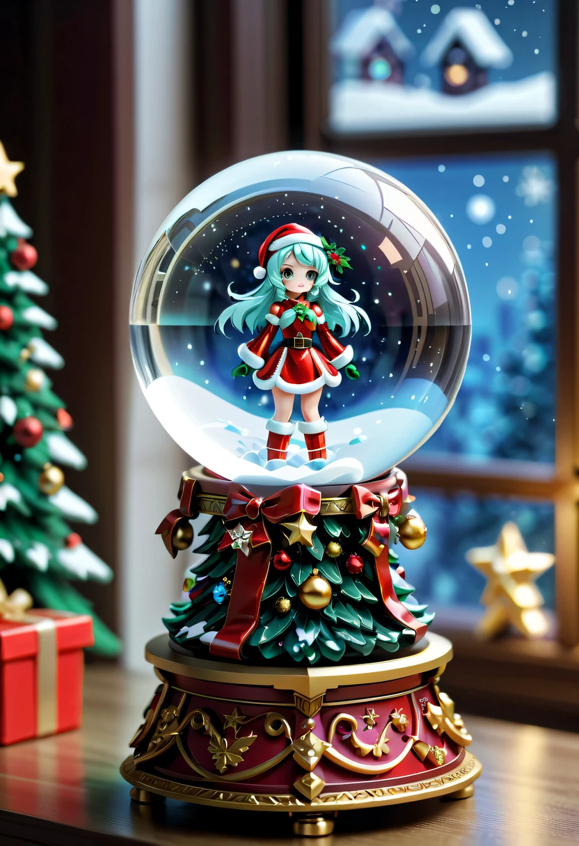 Beautiful Christmas crystal ball as a Christmas gift,Built-in micro-mecha girl