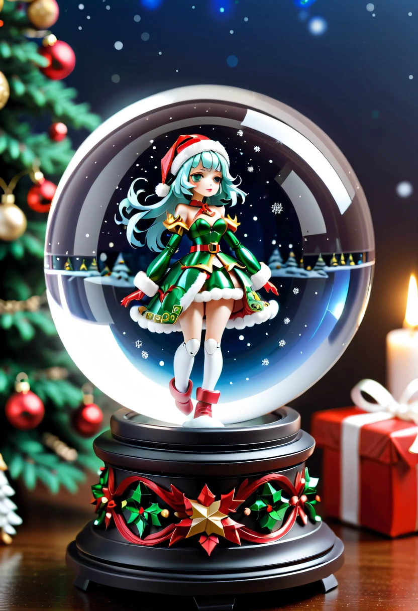 Beautiful Christmas crystal ball as a Christmas gift,Built-in micro-mecha girl