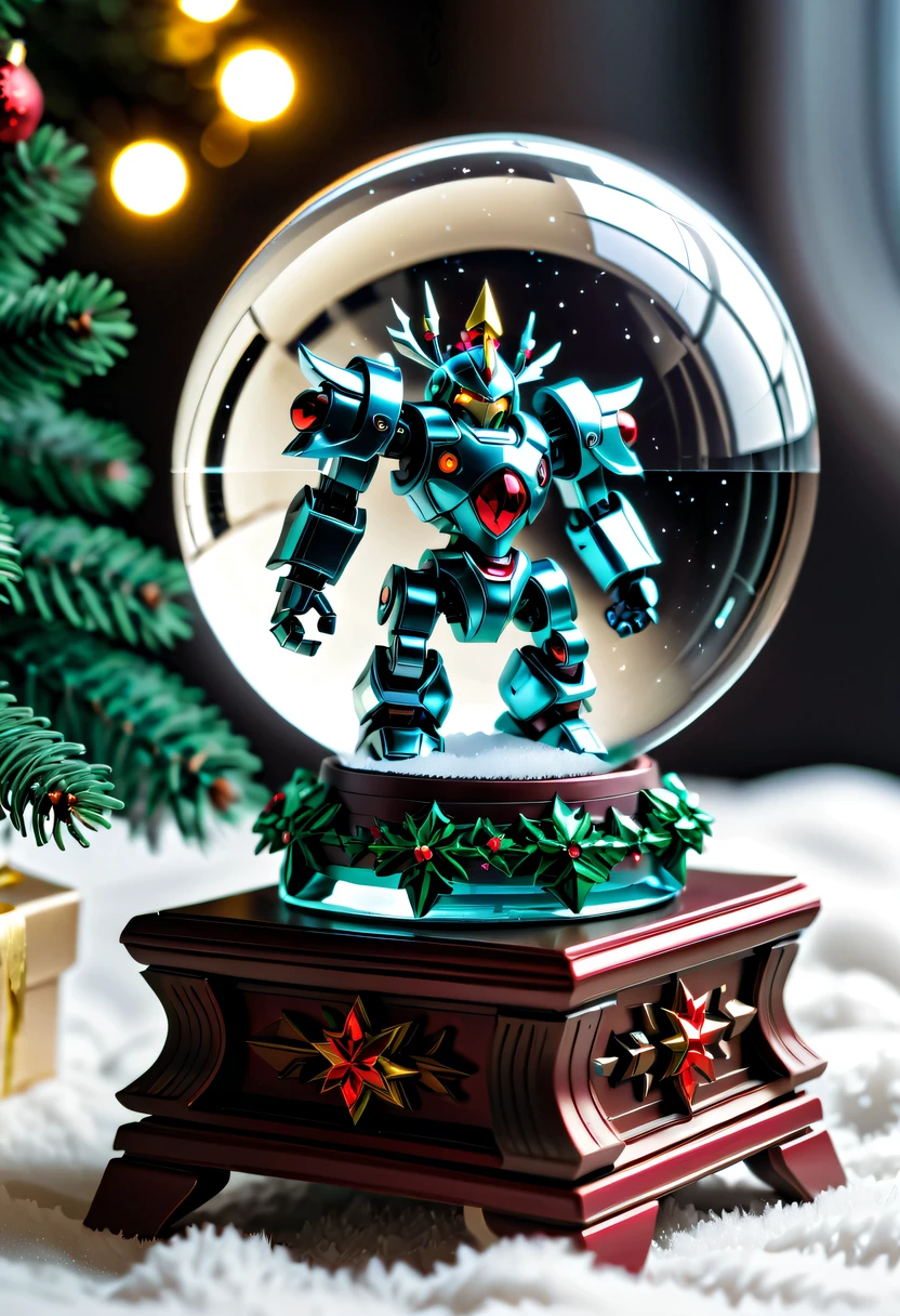 Beautiful Christmas crystal ball as a Christmas gift,Built-in micro mecha warrior