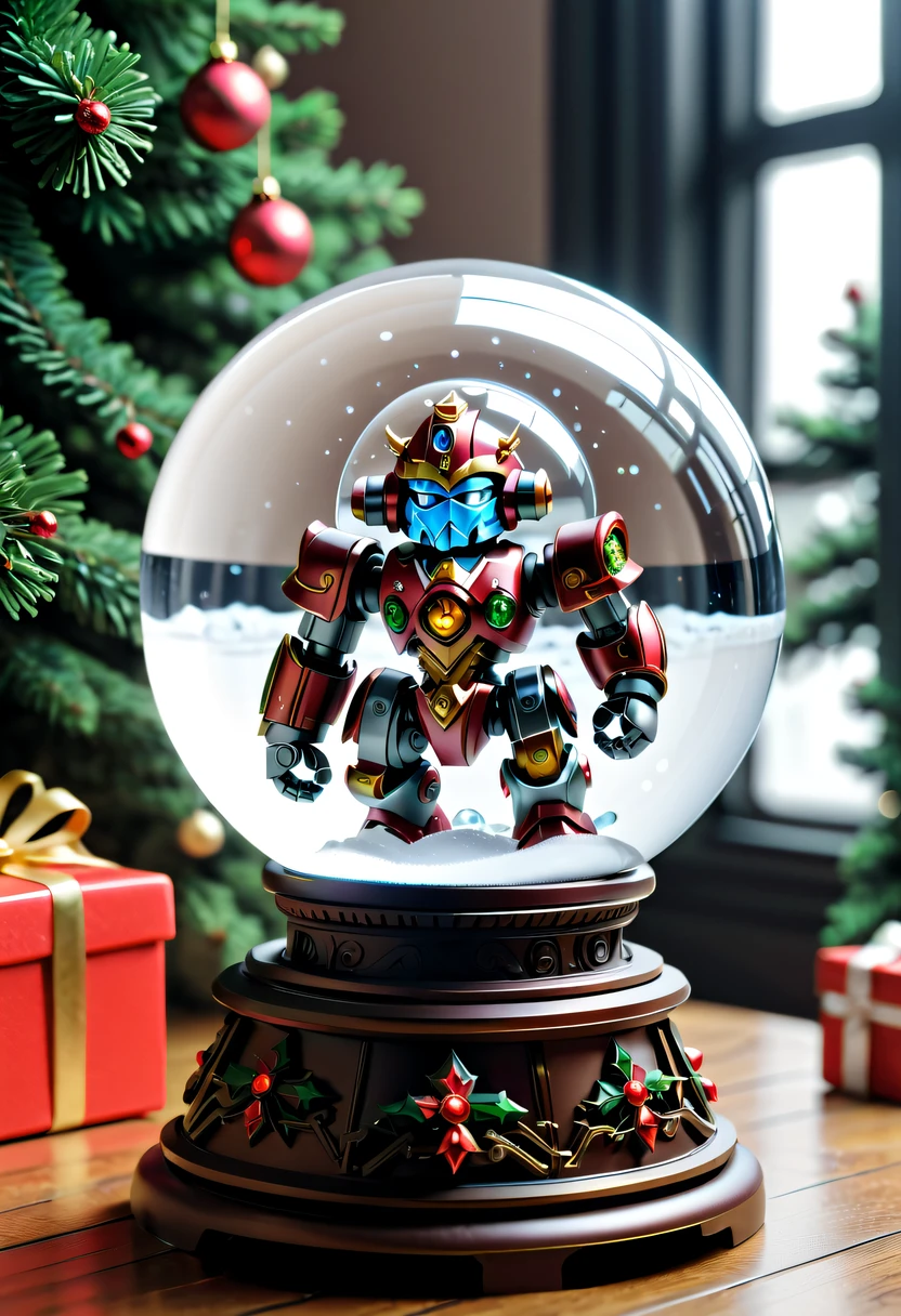 Beautiful Christmas crystal ball as a Christmas gift,Built-in micro mecha warrior
