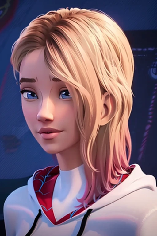 realistic, realism, photorealism, photo-realistic, high contrast, (photorealistic:1.4), (perfect female figure), 8k high definition detailed realistic, (best quality, masterpiece:1.2),  photon mapping, radiosity, physically-based rendering, best quality, highly detailed, 1girl, sgwen, outdoors, hoodie,