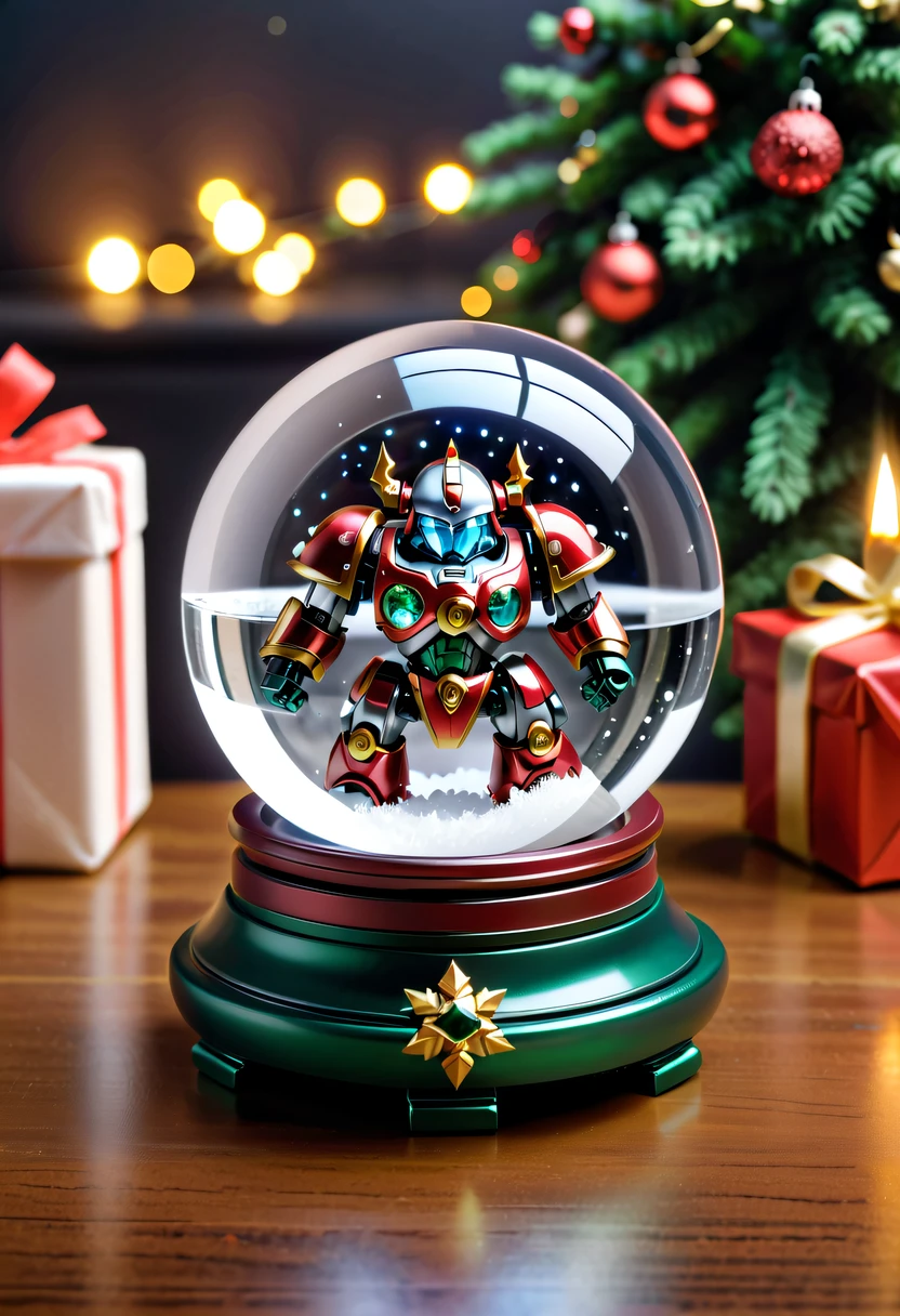 Beautiful Christmas crystal ball as a Christmas gift,Built-in micro mecha warrior