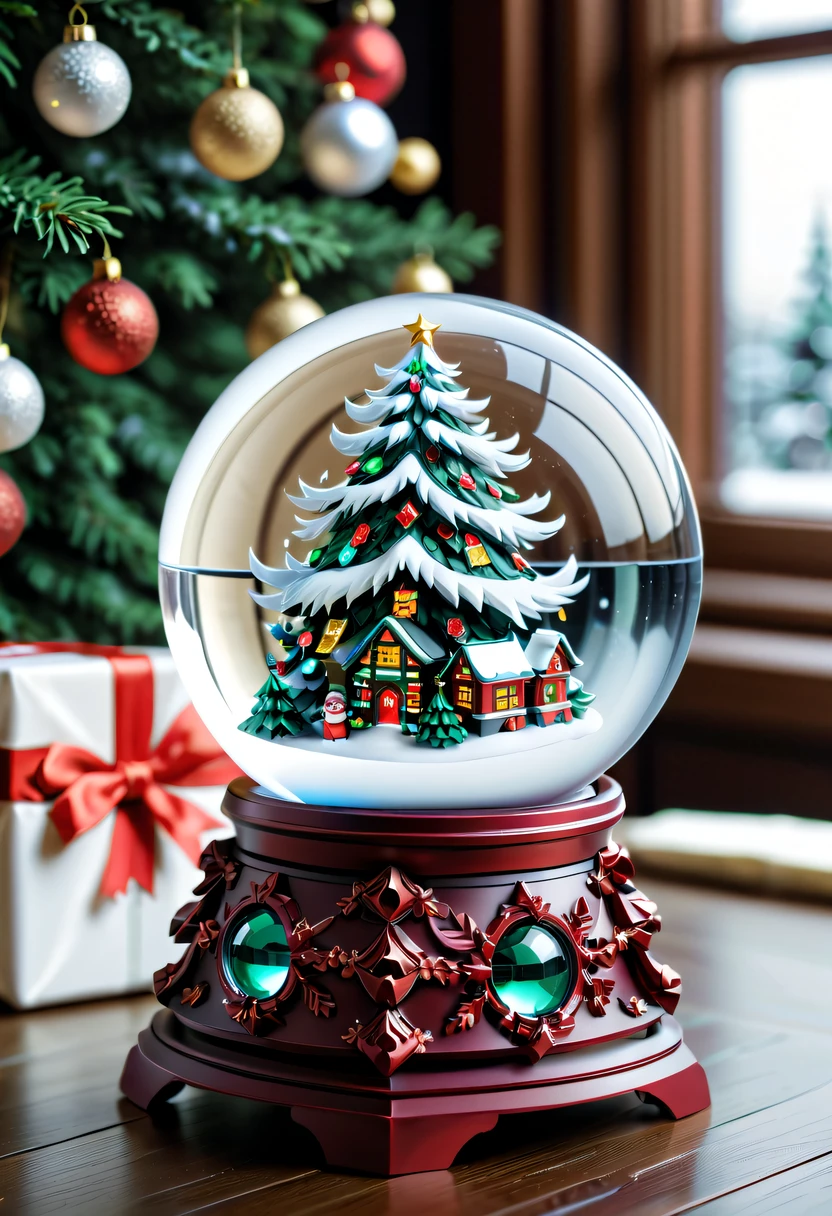 Beautiful Christmas crystal ball as a Christmas gift，Built-in micro mecha