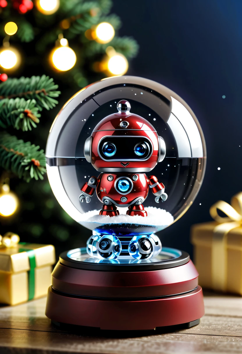 Beautiful Christmas crystal ball as a Christmas gift，Built-in micro robot