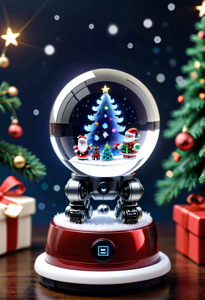 Beautiful Christmas crystal ball as a Christmas gift，Built-in micro robot