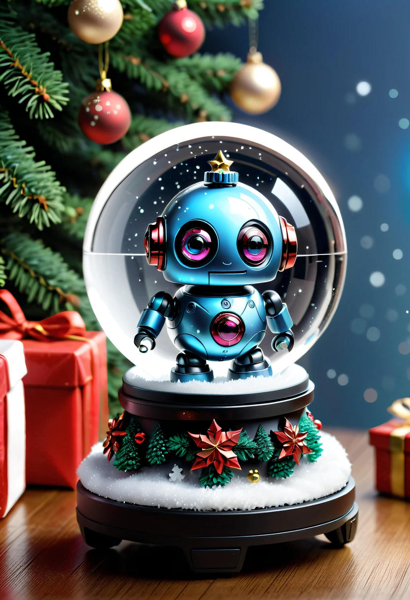 Beautiful Christmas crystal ball as a Christmas gift,Built-in micro robot