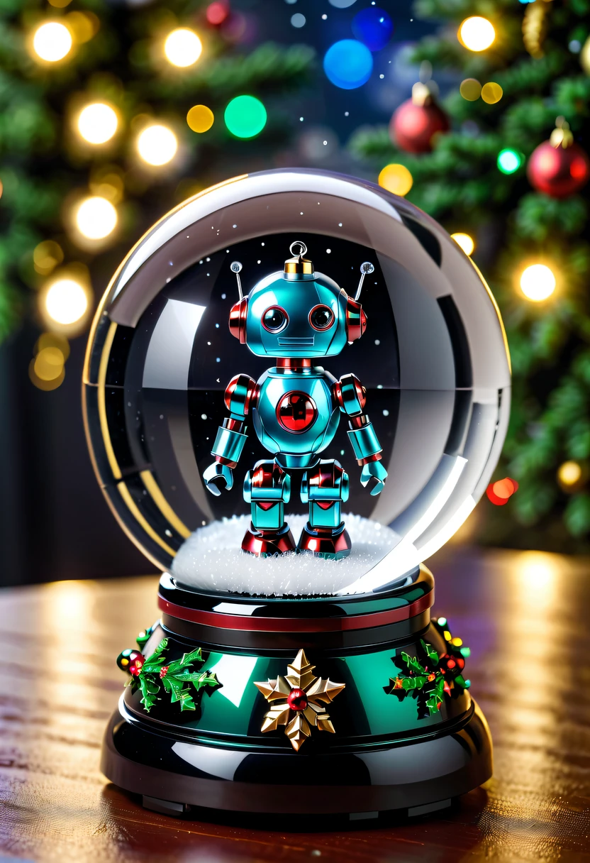 Beautiful Christmas crystal ball as a Christmas gift，Built-in micro robot