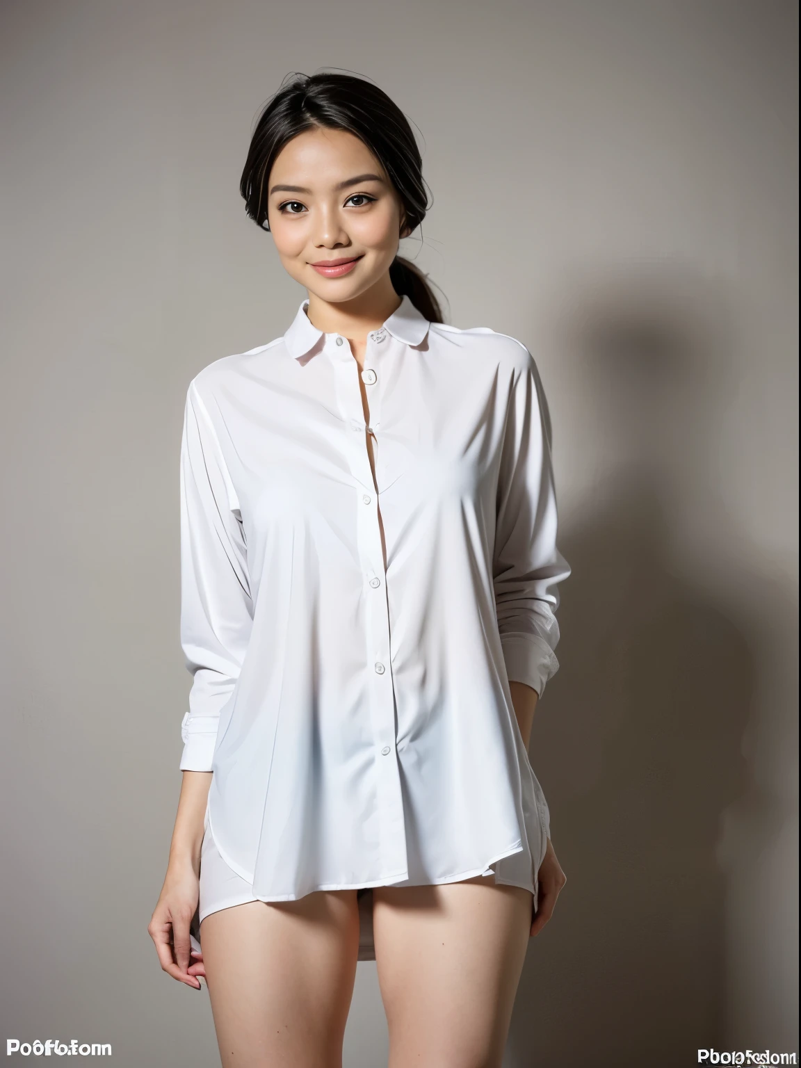 Masterpiece, top quality, girl, torn white wet sheer shirt, skin exposure very much, half-undressed, undressed, crying, writhing, confusing, crazy face, sweat, indoor, (crying: 1.8)