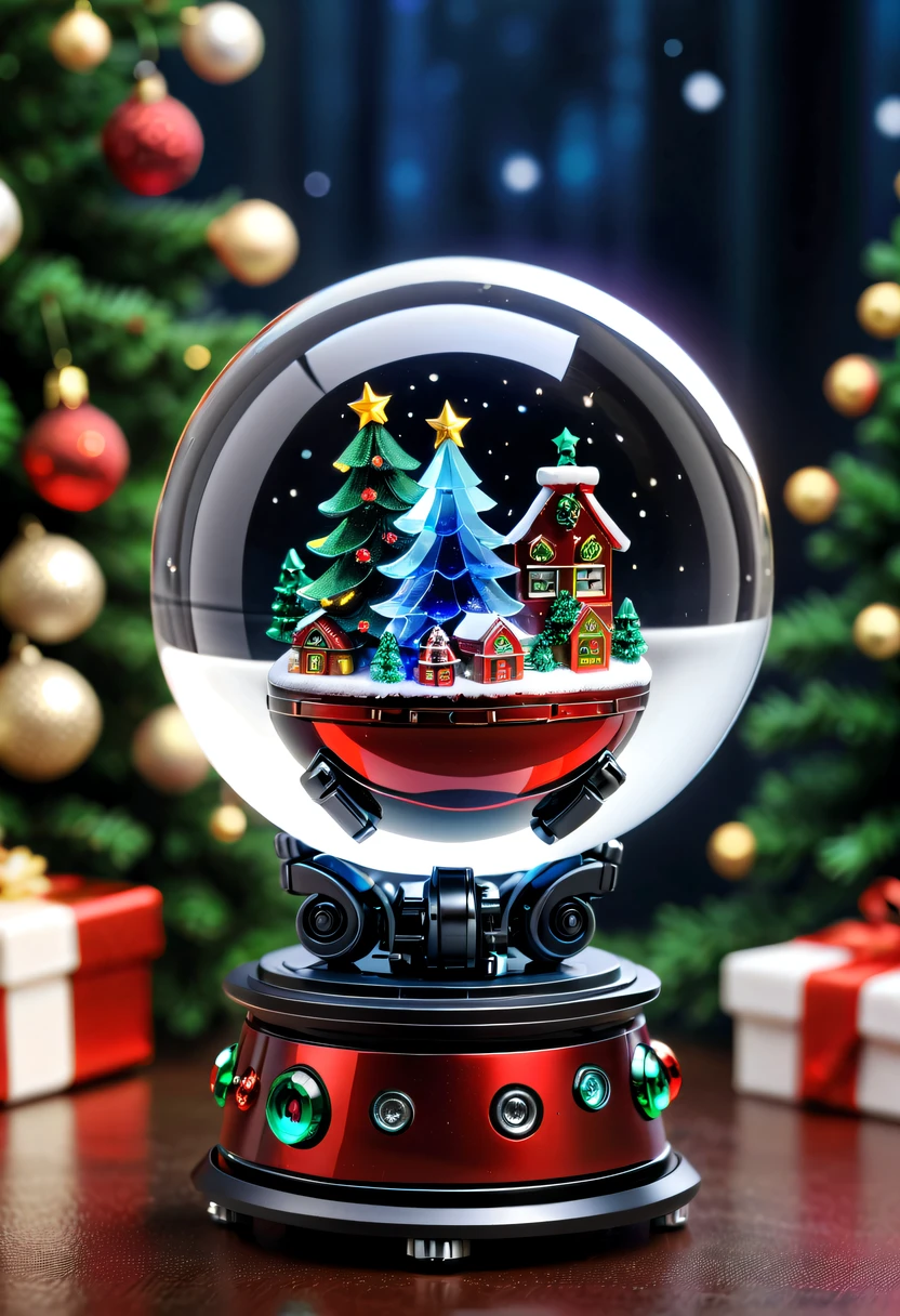 Beautiful Christmas crystal ball as a Christmas gift，Built-in micro robot