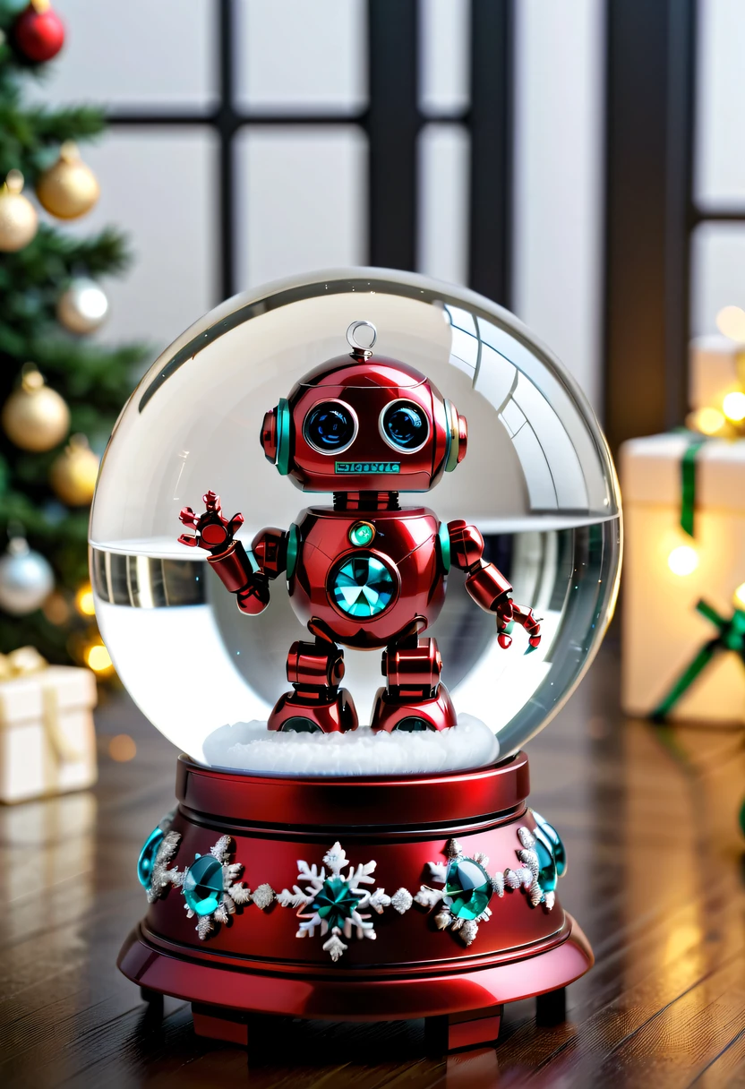 Beautiful Christmas crystal ball as a Christmas gift，Built-in micro robot