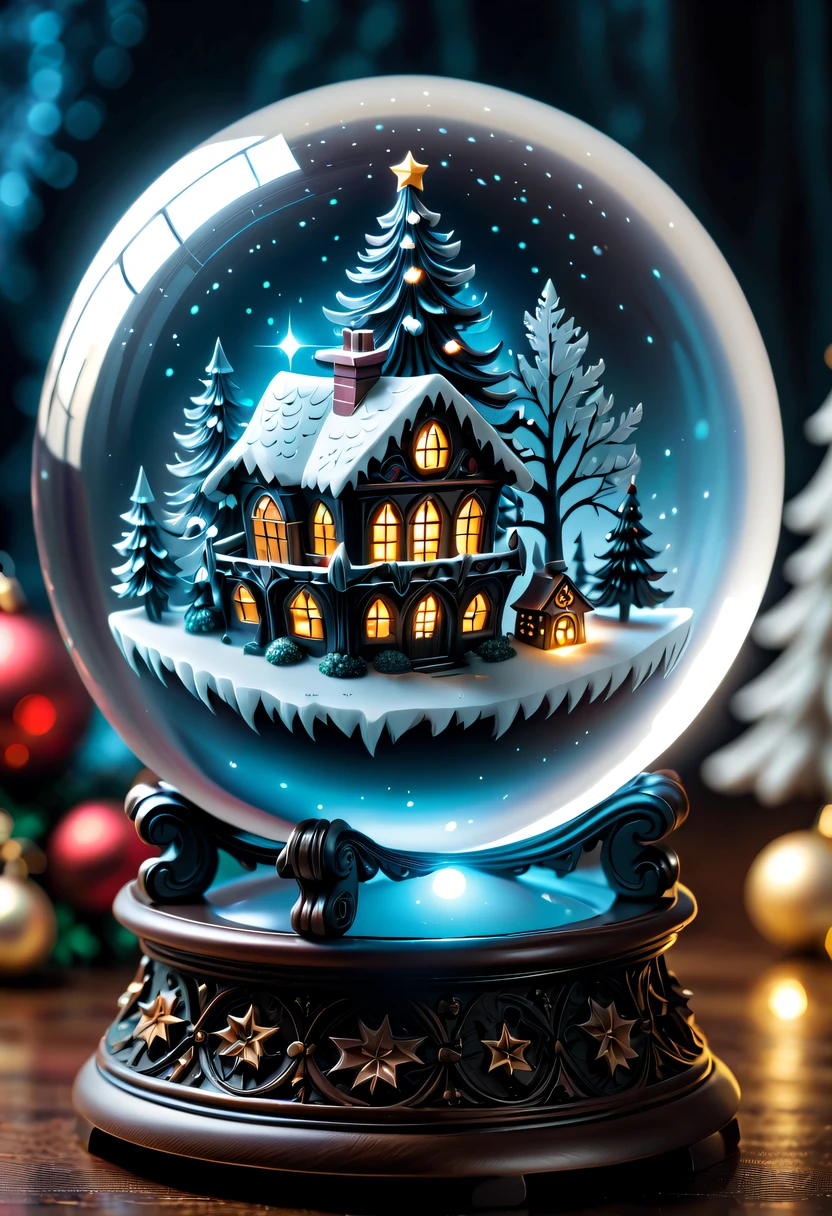 Beautiful Christmas crystal ball for Christmas gift,Meticulously carved,Gotik,Emit magical light,Christmas background