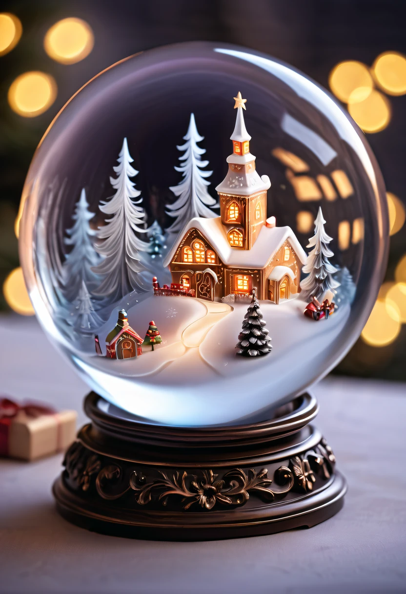 Beautiful Christmas crystal ball for Christmas gift,Meticulously carved,Gotik,Emit magical light,Christmas background