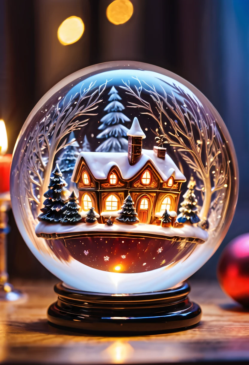 Beautiful Christmas crystal ball for Christmas gift,Meticulously carved,Gotik,Emit magical light
