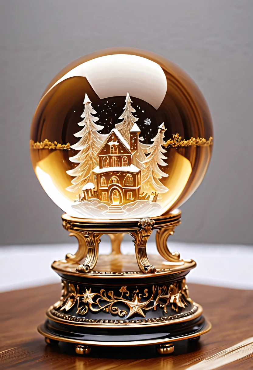 Beautiful Christmas crystal ball for Christmas gift,Meticulously carved,Gotik,radiating golden light