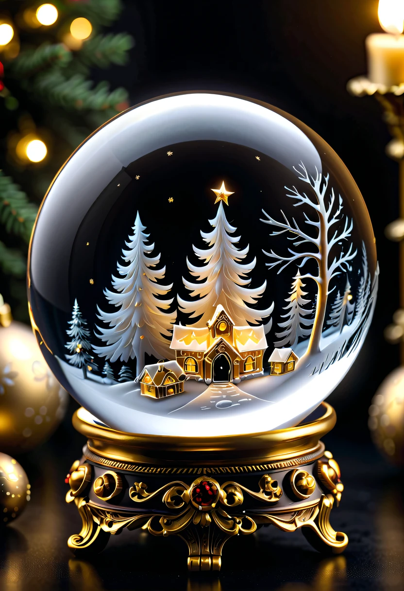 Beautiful Christmas crystal ball for Christmas gift,Meticulously carved,Gotik,radiating golden light