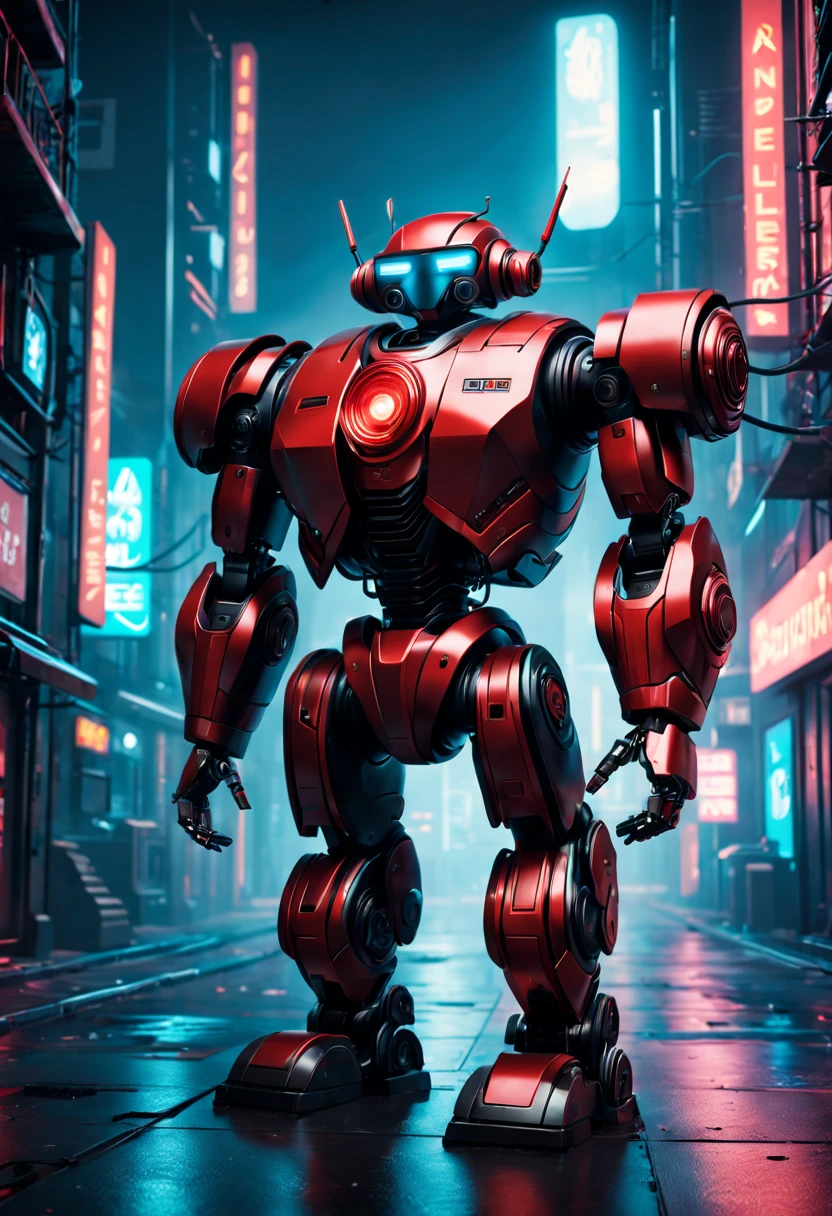 (a gift,a Christmas gift,a festive gift,a special present,a unique present,a surprise),a butler robot,adorned with a red bow,a bow tie with a red bow,with a stylish cyberpunk design,a cyberpunk-themed appearance,a futuristic aesthetic,a touch of technology,made of sleek metal,with intricate mechanical details,(advanced,smart,intelligent,efficient),able to perform various tasks and chores,perfectly synchronized movements,a helpful assistant,attentive and responsive,(highly detailed,detailed,meticulous),(realistic,life-like,life-like:1.37),capturing all the intricate features and textures,(vivid colors,colorful,bold),(stylish,sleek,modern),(brightly lit,neon-lit,illuminated by neon lights),in a futuristic setting,a cyberpunk world,a dynamic and vibrant environment,immersing the viewer in a futuristic atmosphere.