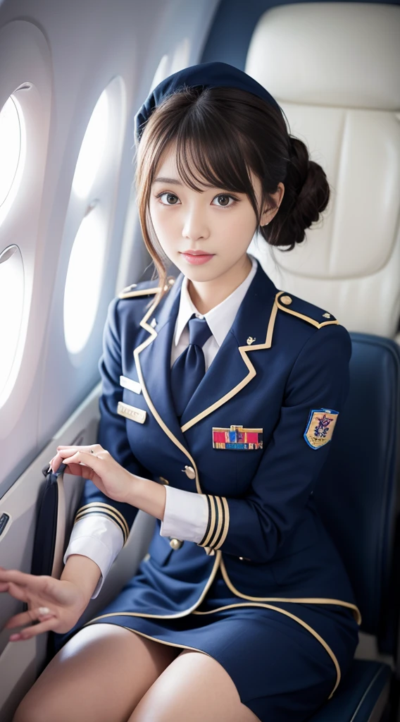 Stewardess uniform、On the plane