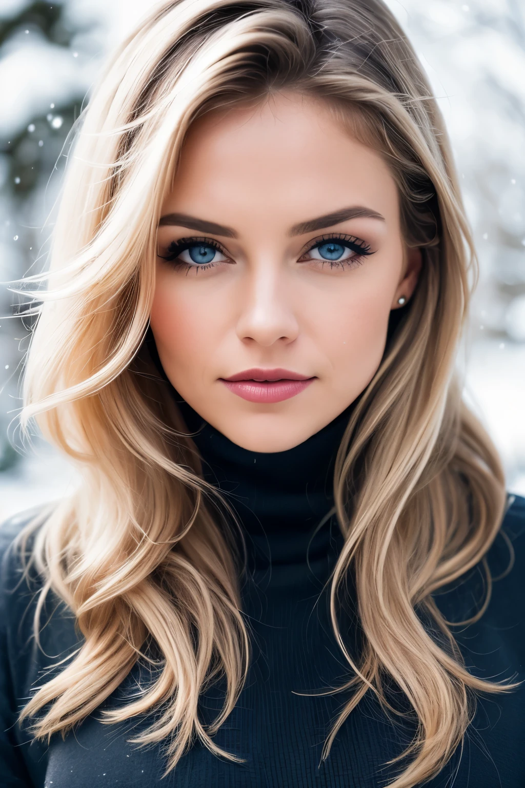 Professional portrait photo of a beautiful Canadian girl in winter clothes with long wavy blond hair, Beautiful symmetrical face,semi full breast,blue eyes,fair skin, fit body,good height, long and dark eyelashes,glossy lips, good dress sense,good hairstyle,perfect curves,strong jawline,attractive , elegante, warme Wintermodekleidung tragen, schneit, Zahn,ultrascharf, detailliertes Gesicht,
Atemberaubendes modernes urbanes Umfeld, ultra realistisch, Highly detailed, kompliziert, Scharfer Fokus, Depth of field, Mittlerer Schuss, HDR, 8K, PerfectEyes Augen, Hoher Kontrast