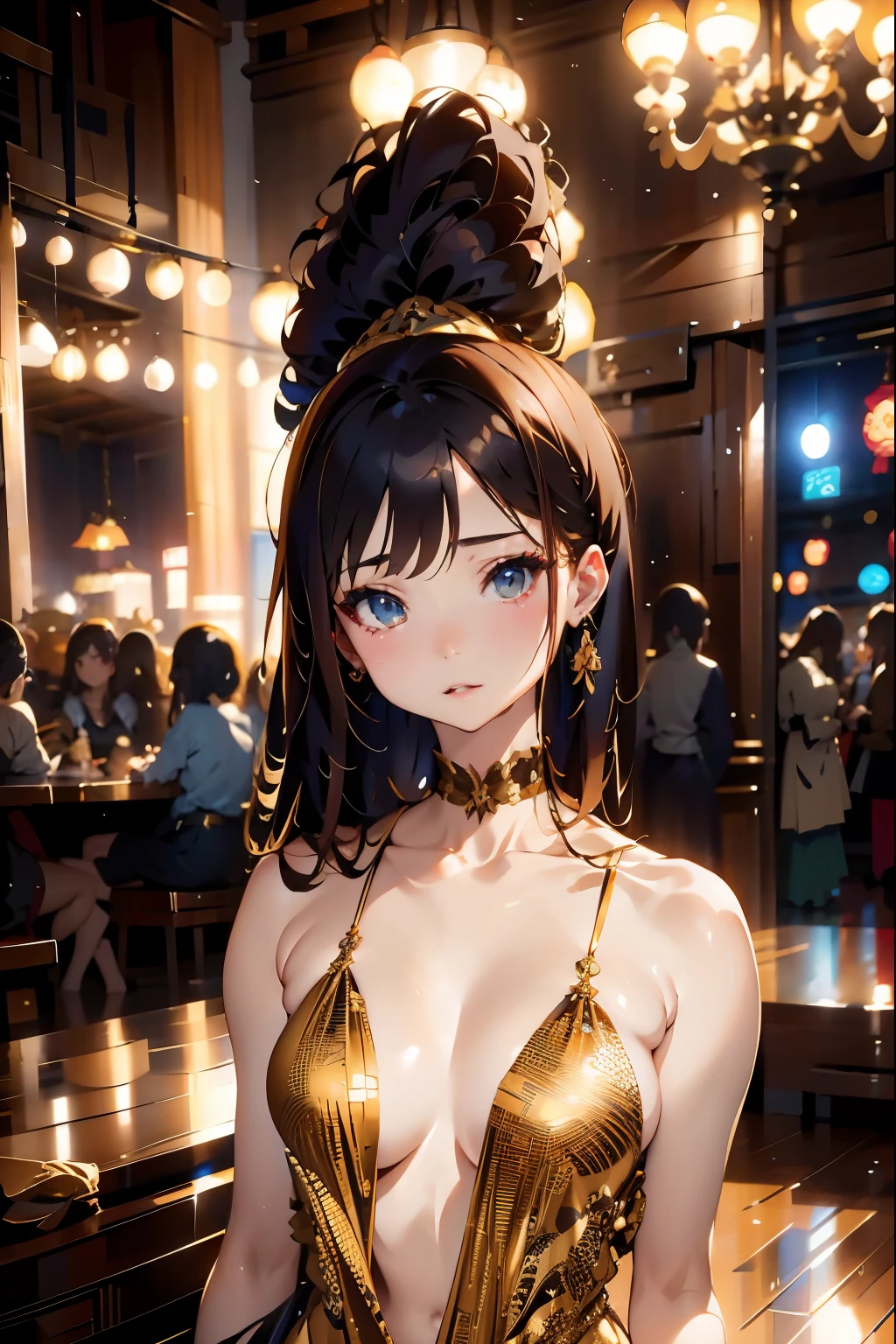 Arafe Asian woman in gold dress posing for, Trending on CGSTATION, wlop glossy skin, gorgeous chinese model, real life anime girl, 8k artgerm bokeh, Seductive Anime Girl, Beautiful captivating anime , trending at cgstation, Chinese girl, artwork in the style of guweiz, Beautiful captivating anime woman