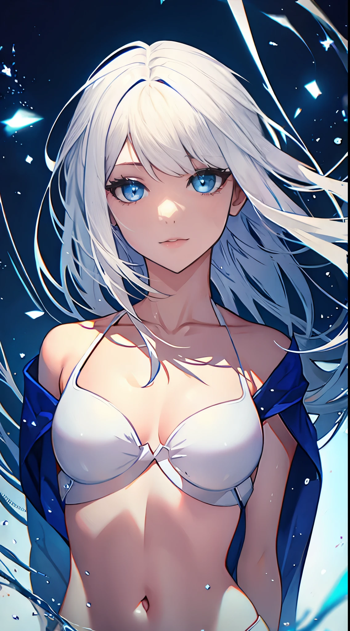 1girl,white hair,blue eyes