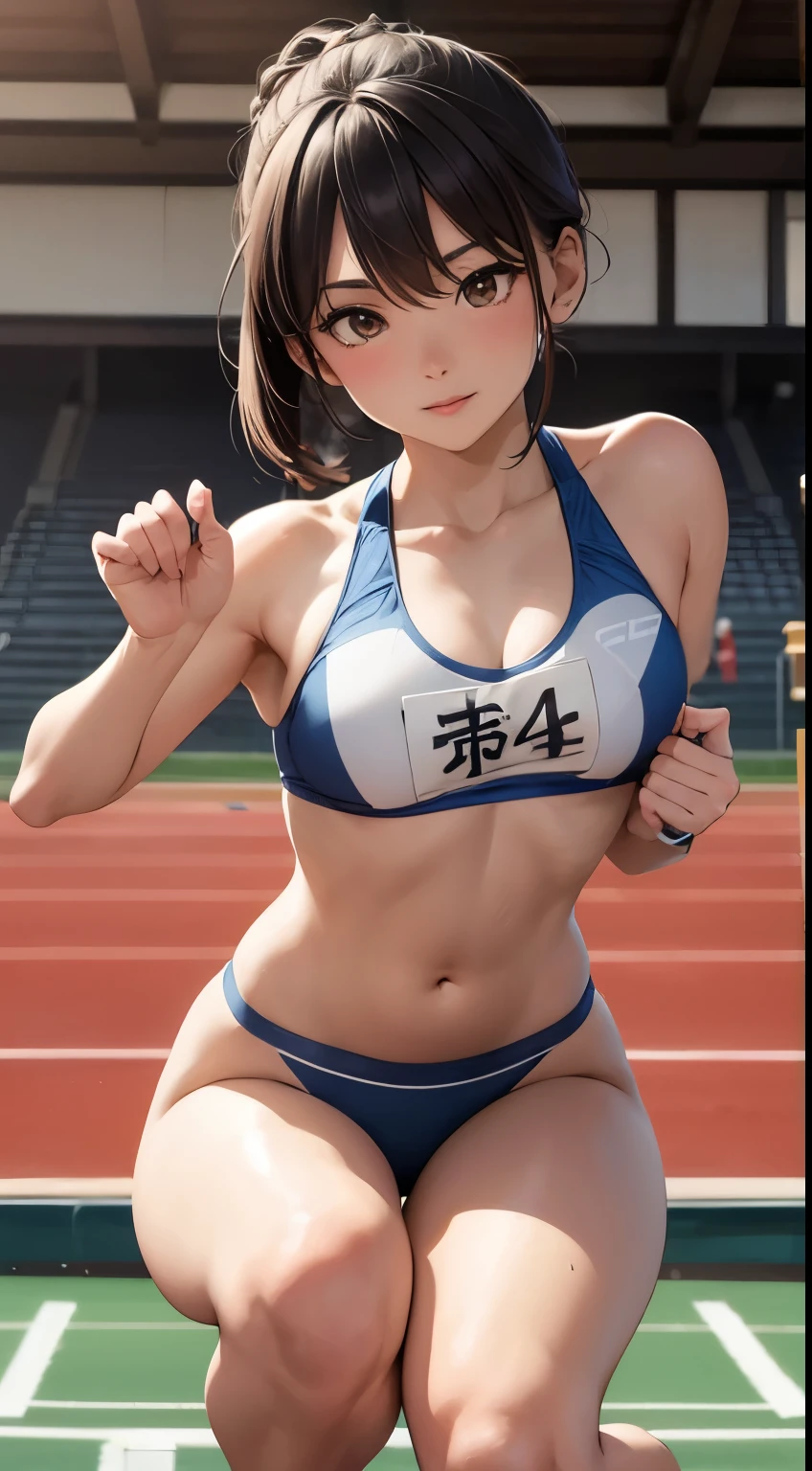 infp young woman.(track and field). (Japan athletes).(long jump:1.2).(spectator seats).(Packed auditorium).(separate track and field uniform).competition.(4+Woman:1.5)、Athletics Uniforms、Sexy Bikini、yellow small bra、yellow high leg panties、Crisp cracks、Raised pubis、plump labia majora、Perfect limbs、de pele branca、meaty thighs、Toned body、Split emphasis、jumpping、Nipple emphasis、split leg training、Open leg stretch