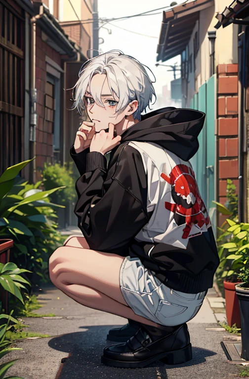 anime boy sitting on a dock with his feet crossed, style anime, male anime style, anime boy, anime wallaper, anime aesthetic, handsome anime pose, male anime character, young anime man, high quality anime artstyle, 4k anime wallpaper, handsome guy in demon slayer art, anime style 4 k, anime styled, anime full body illustration, white t shirt