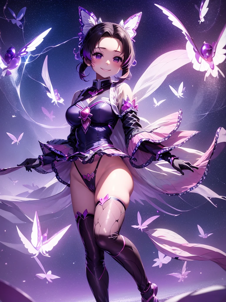 ((transform into a magical girl)), full body, (masterpiece, best quality), 8K, high detail, night, starry sky, a smile