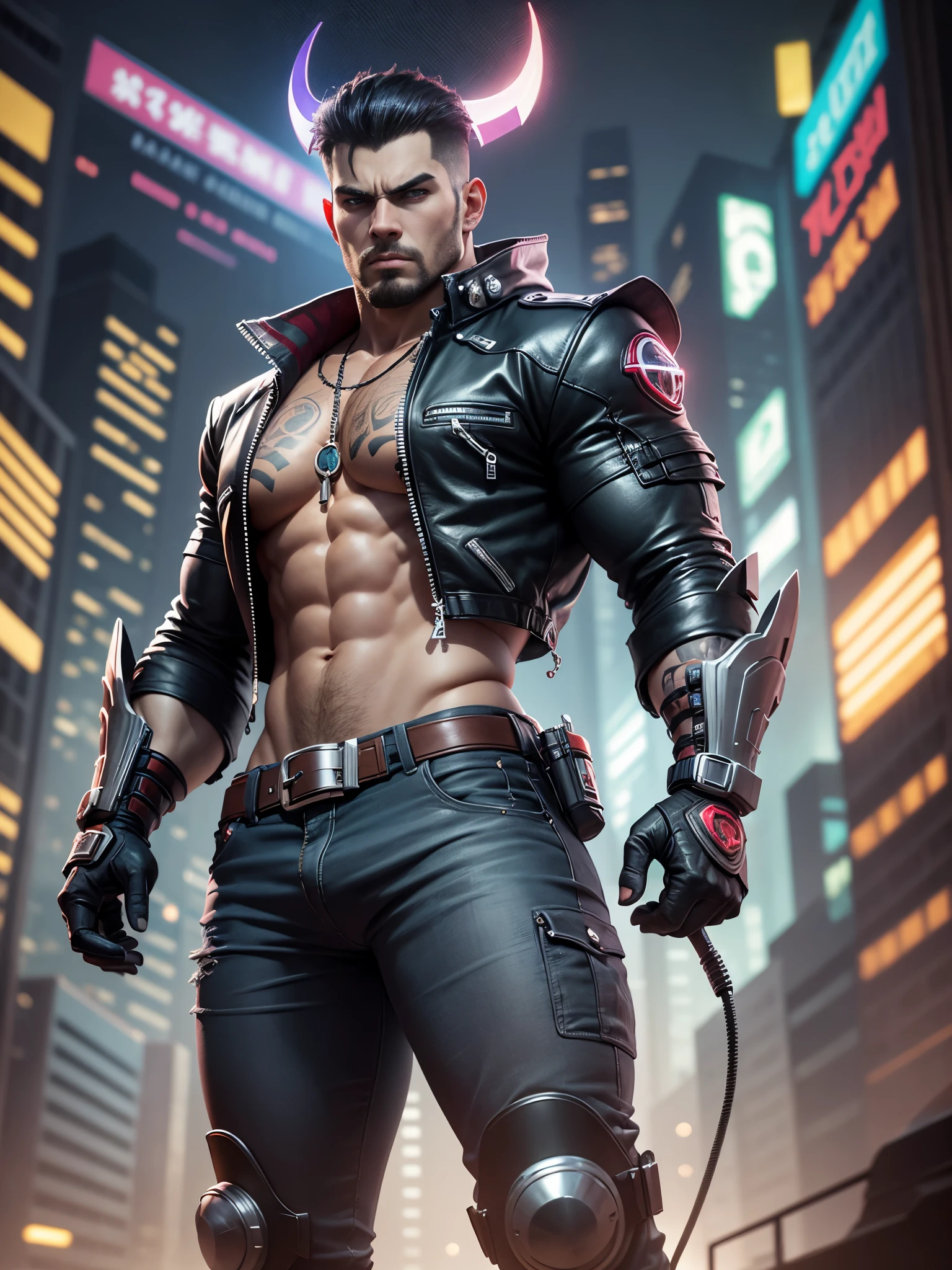 Change this backround cyberpunk handsome boy, realistic fack, abs and muscles,8k, ultra realistic