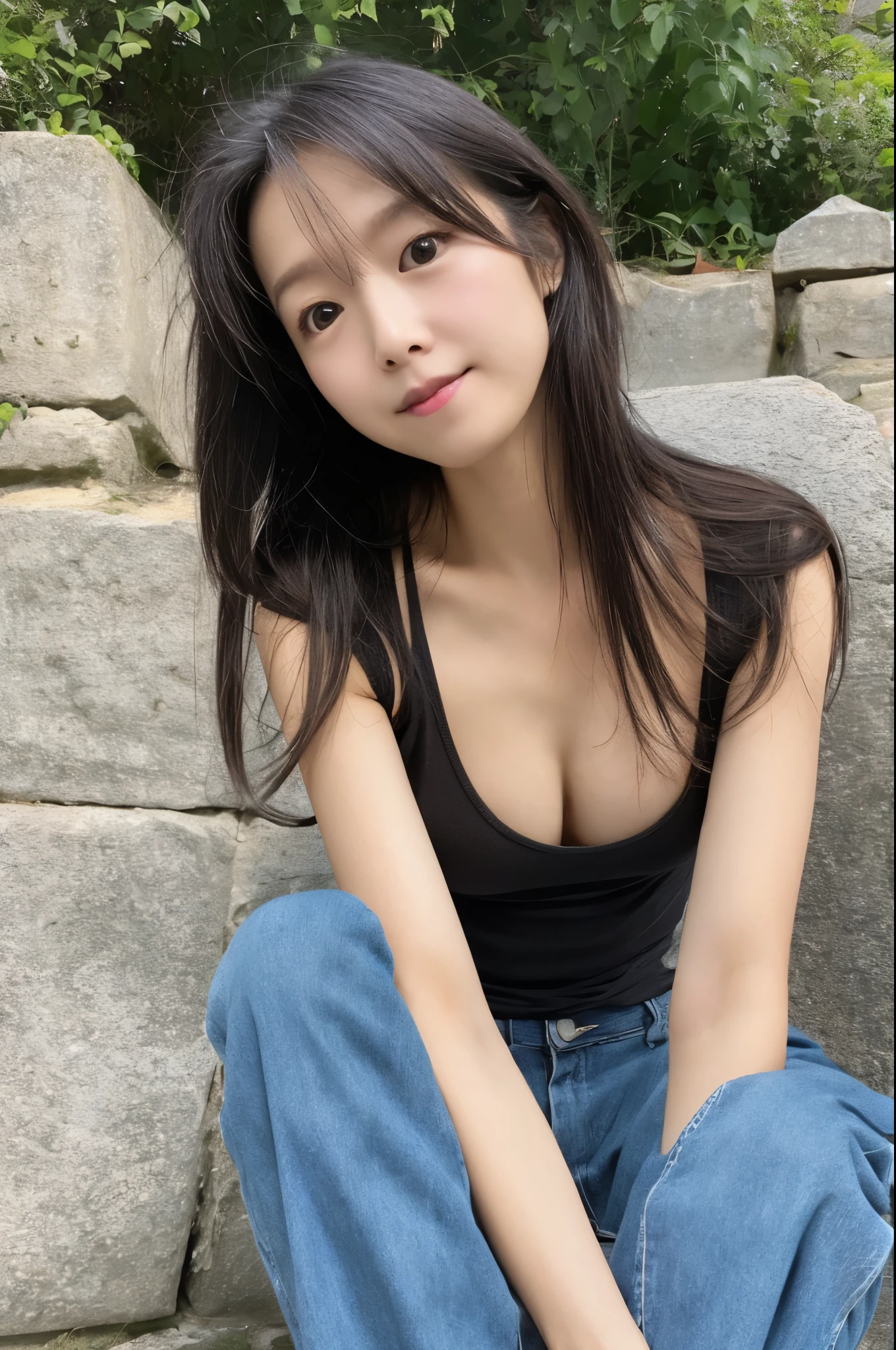 (High reality photograph, high resolusion, detailed face, detailed eyes) Skinny Japanese lady, 40 years old, various face expression, solo:1, skinny figure, small breasts, very thin waist, various hair style, various photo angle, casual clothes, full-body photo