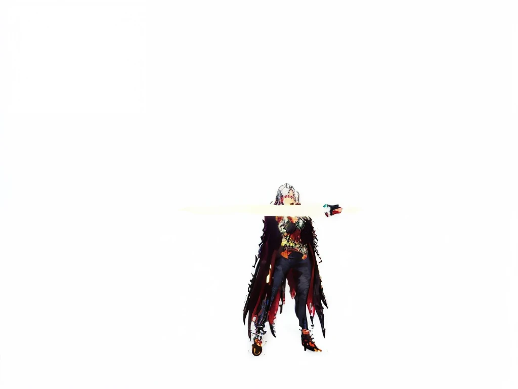 There is a woman with long hair, wearing a black top, and holding a surfboard., Sephiroth, Sephiroth from final fantasy, Dramatic wielding sword pose, Son of Sparta, a photo of Sephiroth, Edelgard Fire Emblem, Edelgard in Fire Emblem, a powerful sword to wield, with large sword, t-pose of wizard, Carrying a huge sword