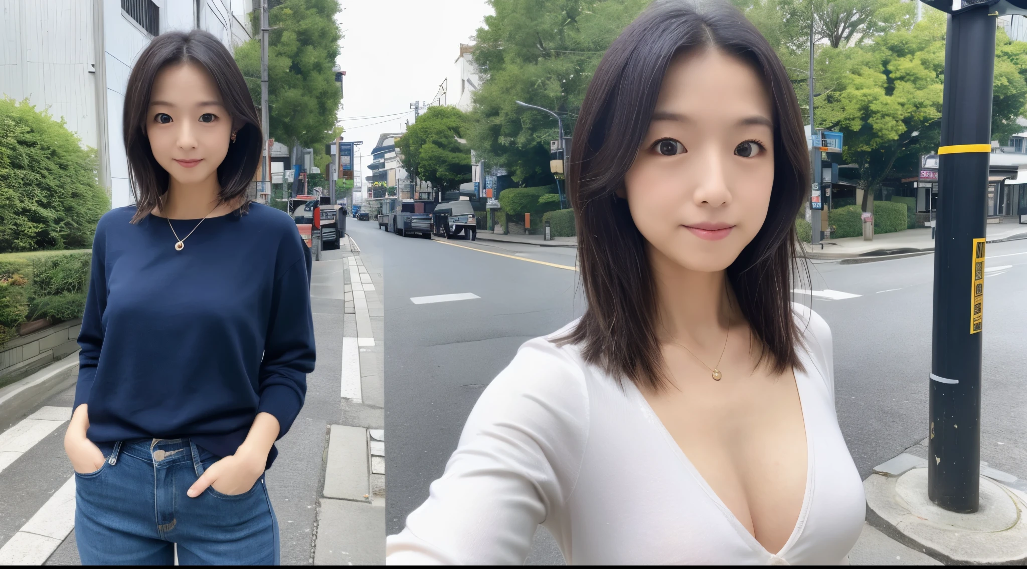 (High reality photograph, high resolusion, detailed face, detailed eyes) Skinny Japanese lady, 40 years old, various face expression, solo:1, skinny figure, small breasts, very thin waist, various hair style, various photo angle, casual clothes, in Kyoto, full-body photo, alone in a photo