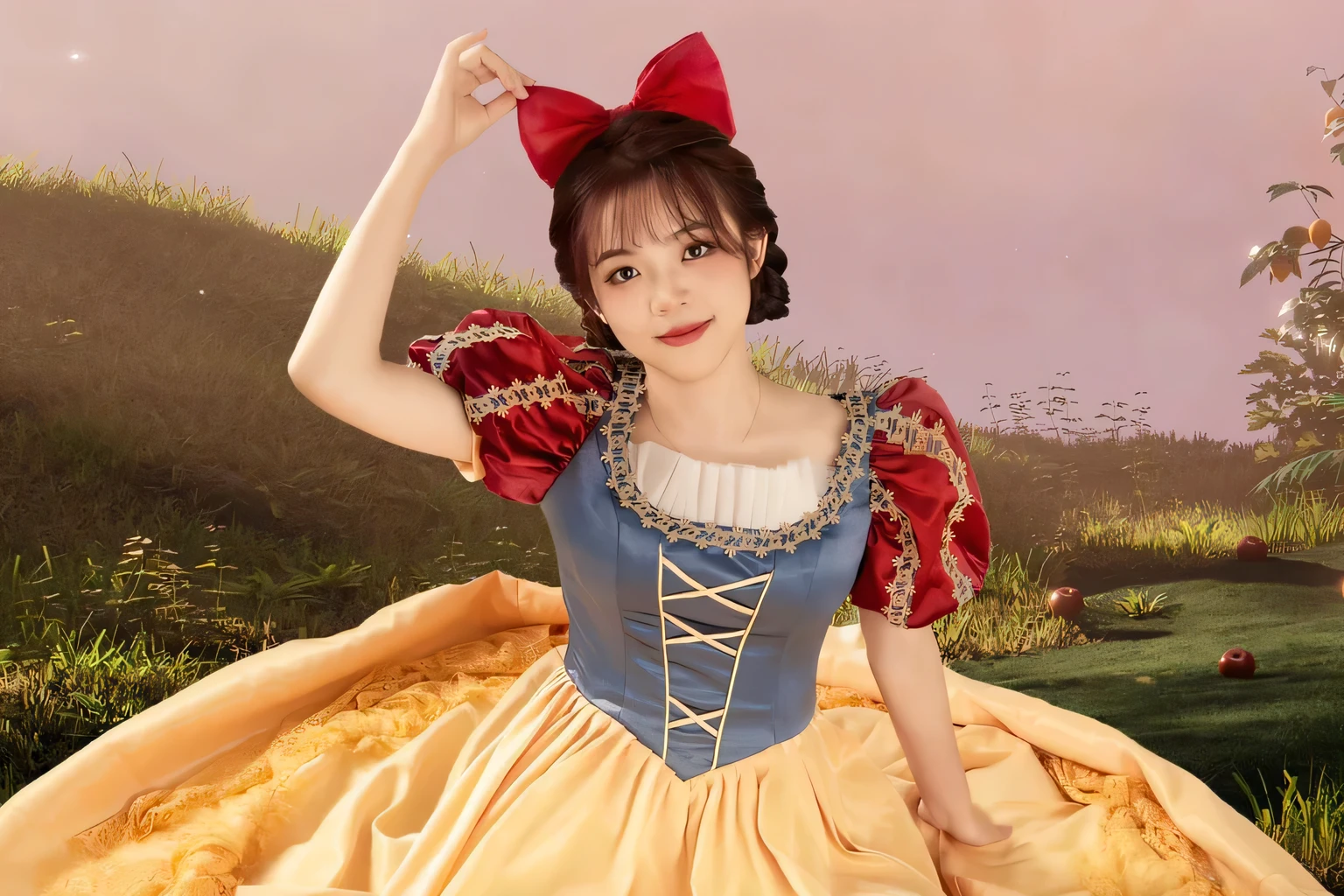 Silky skin，Harmony pictures，high high quality，8K，skirt