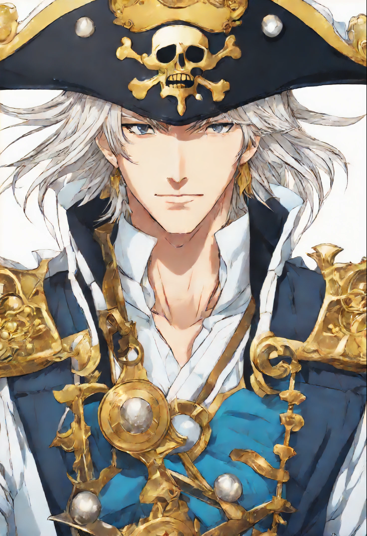 anatomically correctly drawn body, ,Anime character, style anime "frozen", Anime characterrozen ", Anime Character Face Type " frozen", style anime, Close-up of a person (a pirate) , King of a pirates, Masamune shiro, a pirate captain, key anime art, shigenori soejima illustration, based on Freezing, fantasy seinen manga, Freezing: First Chronicle (Freezing ファーストクロニクル), Freezing Pair Love Stories, Kwang-Hyun Kim, Okumura Masanobu, detailed key anime art, Masamune, shirow Masamune, a Swashbuckler-class pirate, a pirate, Portrait of a pirate